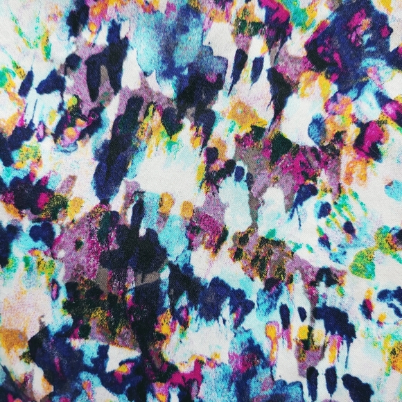 Ann Taylor Tailored Pencil Skirted Fully Lined Splatter Print Vibrant Colors - Picture 2 of 8